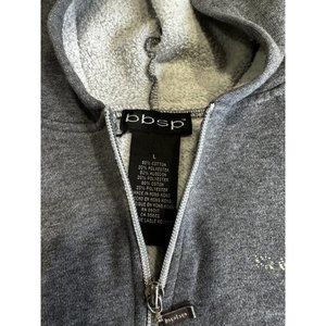 Bebe Sports BBSP Hoodie Girls Size L Gray Cotton Blend Long Sleeve Full Zipper